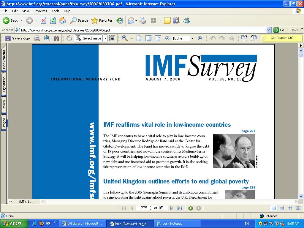 Biweekly magazine that provides topical coverage of the IMF's activities, policies and research in the context of global economic & financial developments.